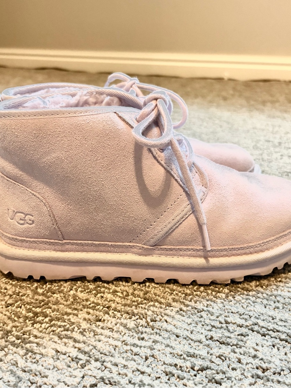UGG Pale Lavender Suede Lace-Up Boots